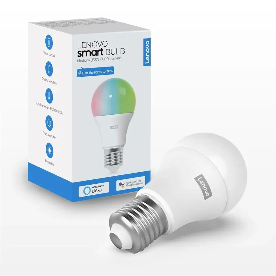 Lenovo 800 lumens RGB + CCT bulb Lenovo bulb packaging view